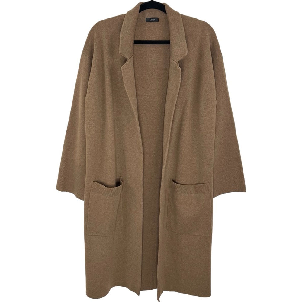 J. Crew Ella Coatigan, Dark Heather Camel Size Medium